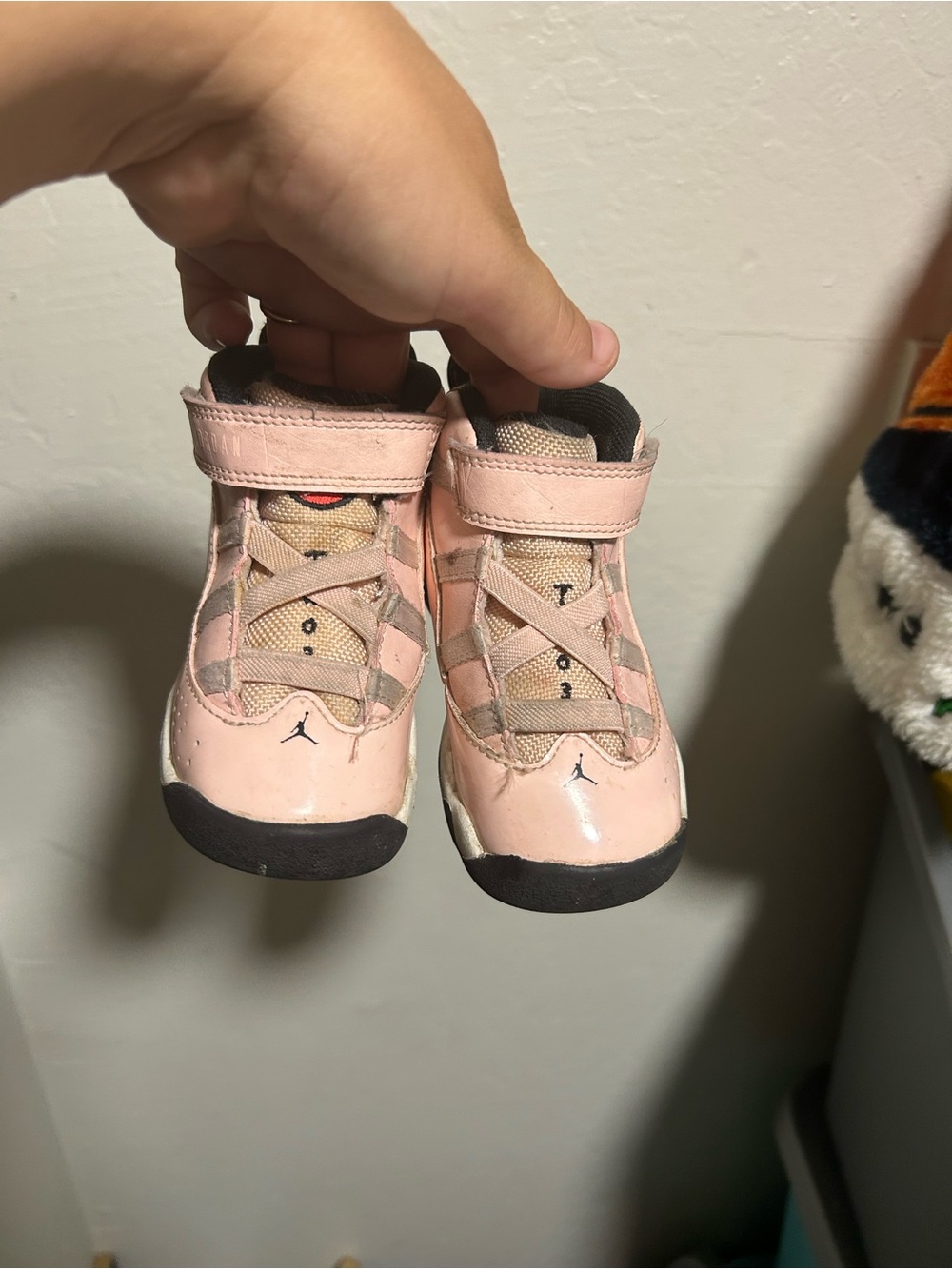 Jordan Toddler Pink High-Top Sneakers with Black Soles